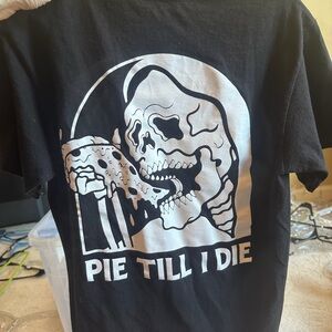 Black Graphic Tee with Skull Design